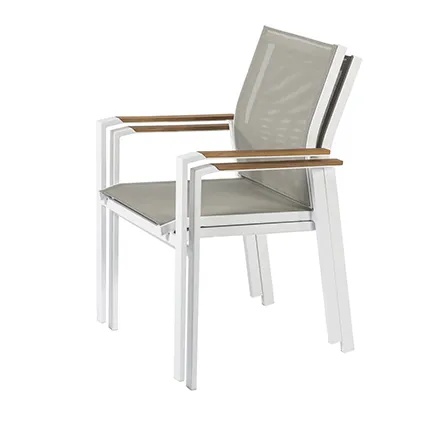Central Park 'Chaise de jardin 'Bonifacio' empilable aluminium/textilène taupe 10