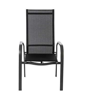 Chaise de jardin Central Park Arles multiposition aluminium/textilène gris 2