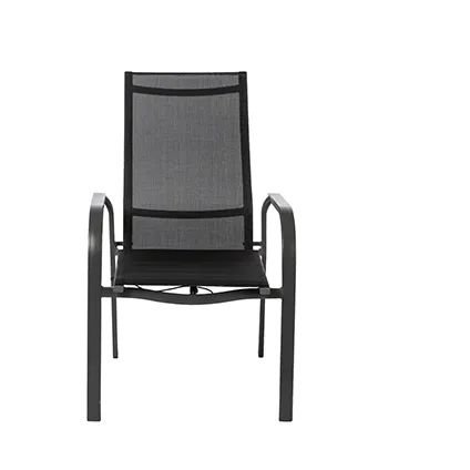 Chaise de jardin Central Park Arles multiposition aluminium/textilène gris 3