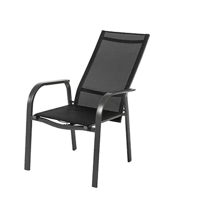 Chaise de jardin Central Park Arles multiposition aluminium/textilène gris 6