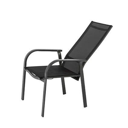 Chaise de jardin Central Park Arles multiposition aluminium/textilène gris 9
