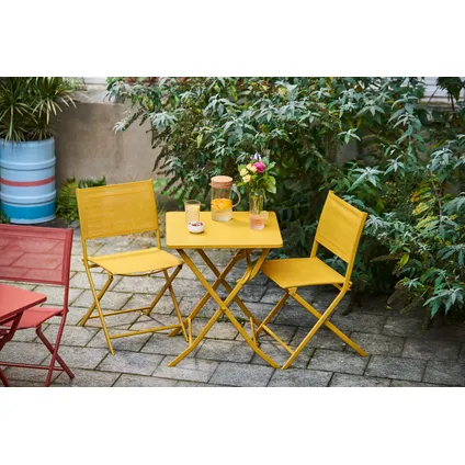 Central Park Chaise Pliable 'Stacy' acier/textilène jaune moutarde 5
