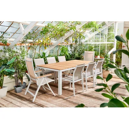 Table de jardin Central Park Bonifacio aluminium/teck 215x100cm 16