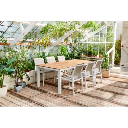 Table de jardin Central Park Bonifacio aluminium/teck 215x100cm 17