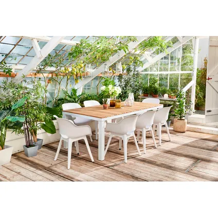 Table de jardin Central Park Bonifacio aluminium/teck 215x100cm 24