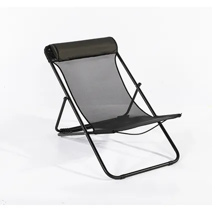 Central Park chaise de plage Sevilla acier / textilène noir 4