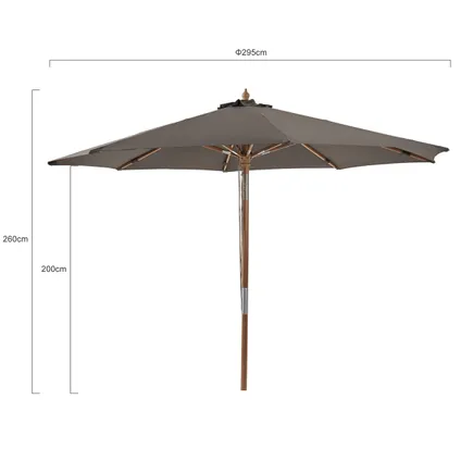 Central Park tuinparasol Vada hout 2,9m antraciet 8