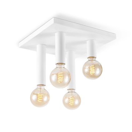 Home Sweet Home Moderne LED Plafondlamp Marna 4 lichts Wit - Vierkant
