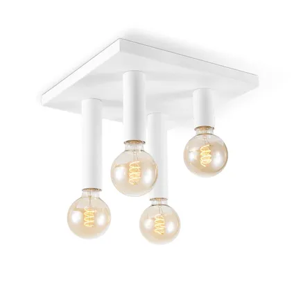Home Sweet Home Moderne LED Plafondlamp Marna 4 lichts Wit - Vierkant 2