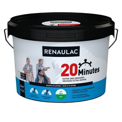 Renaulac latex 20 Minutes mat wit 2,5L