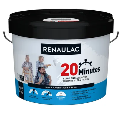 Renaulac latex 20 Minutes zijdeglans wit 10L