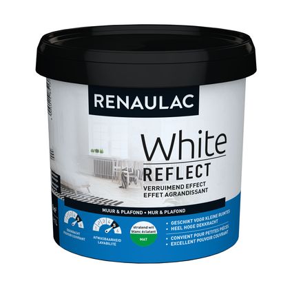 Peinture murale Renaulac White Reflect blanc mat 1L