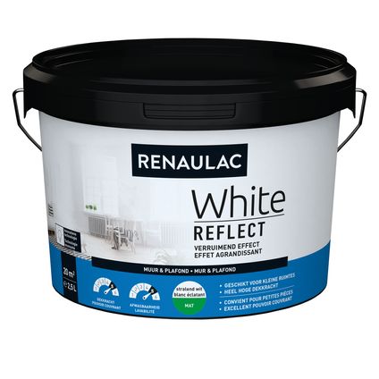 Peinture murale Renaulac White Reflect blanc mat 2,5L
