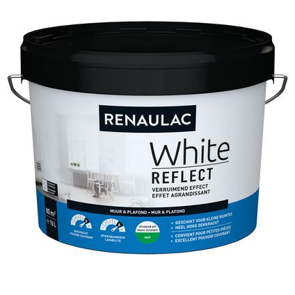 Peinture murale Renaulac White Reflect blanc mat 10L