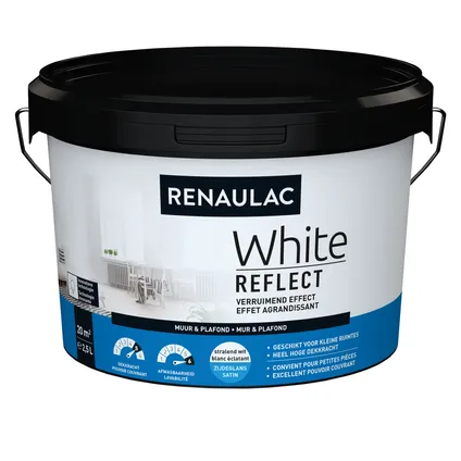 Peinture murale Renaulac White Reflect blanc satiné 2,5L