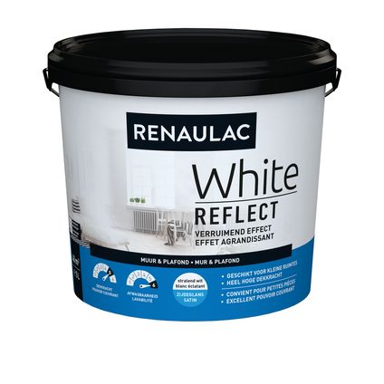 Renaulac peinture murale White Reflect satin blanc 5L