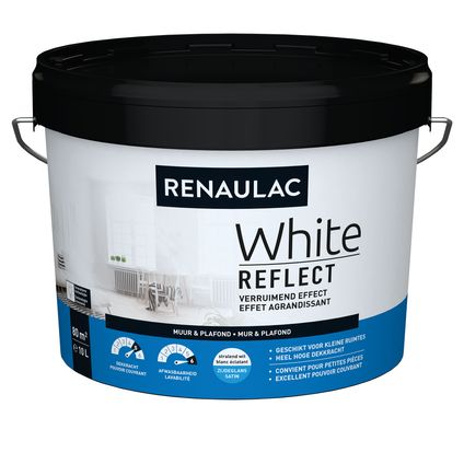 Renaulac peinture murale White Reflect satin blanc 10L