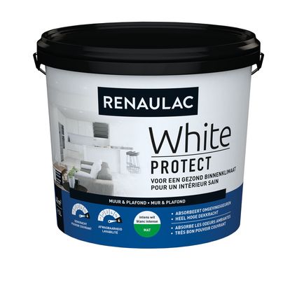 Renaulac binnenmuurverf White Protect mat wit 5L