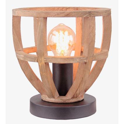 Brilliant tafellamp Matrix Nature Wood hout zwart