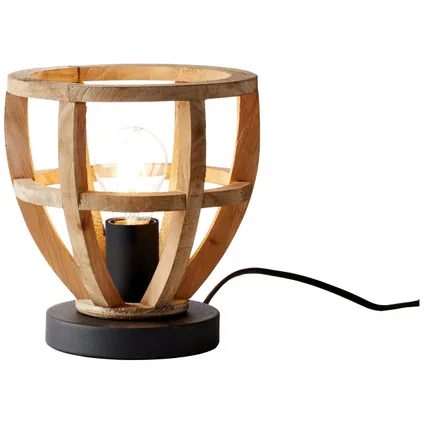 Brilliant tafellamp Matrix Nature Wood hout zwart ⌀20cm E27 5
