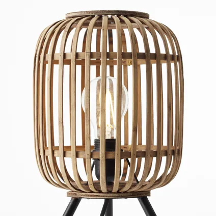 Lampe de table Brilliant Woodrow rotin noir ⌀30cm E27 6