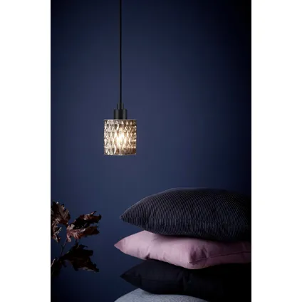 Nordlux hanglamp Hollywood zwart gerookt glas ⌀11cm E27 2