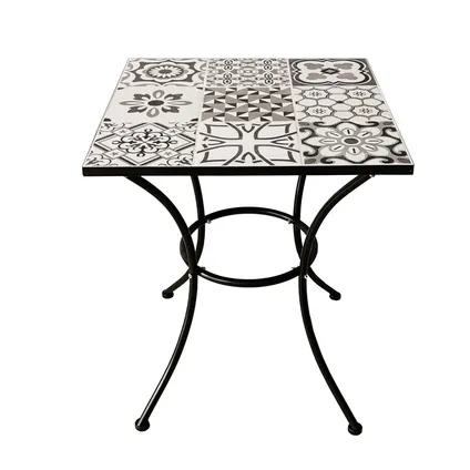 Table bistro Central Park Atri noir/blanc 60x60cm 2