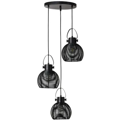 Brilliant hanglamp Sambo zwart ⌀45cm 3xE27 3