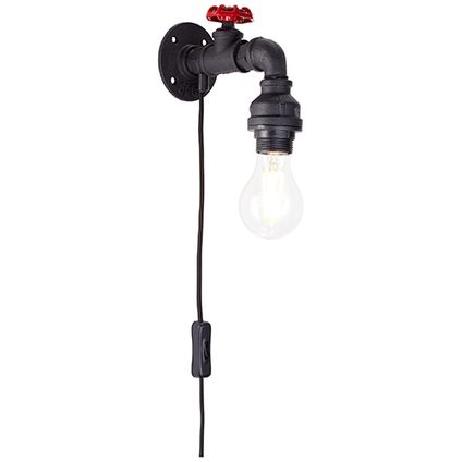 Brilliant wandlamp Torch zwart E27