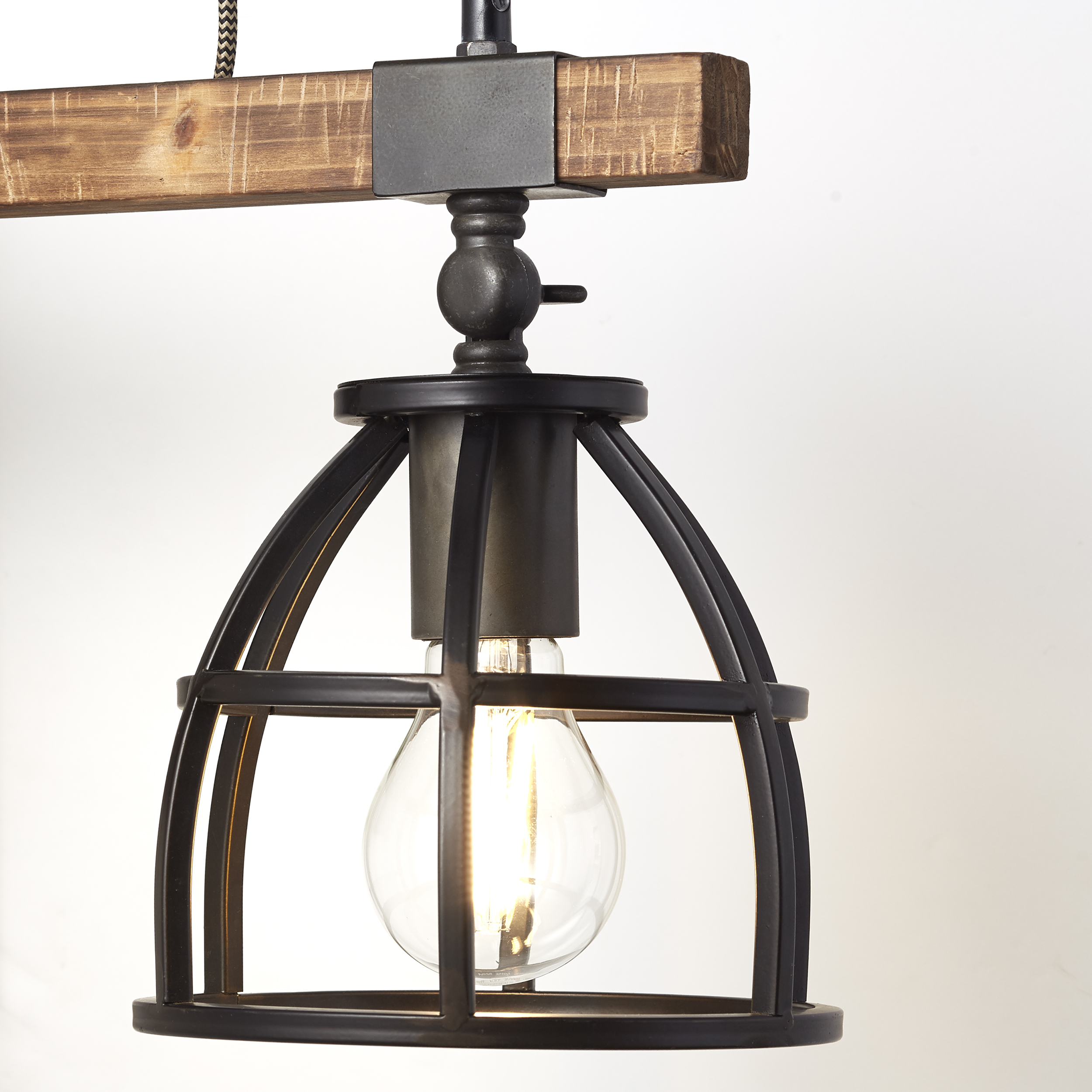 Brilliant wandlamp Matrix E27 zwart Wood hout