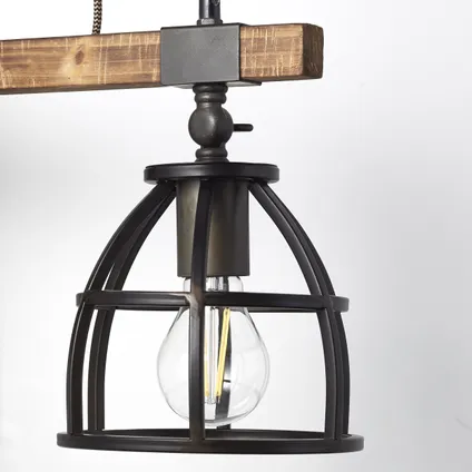 Brilliant wandlamp Matrix Wood zwart hout E27 9
