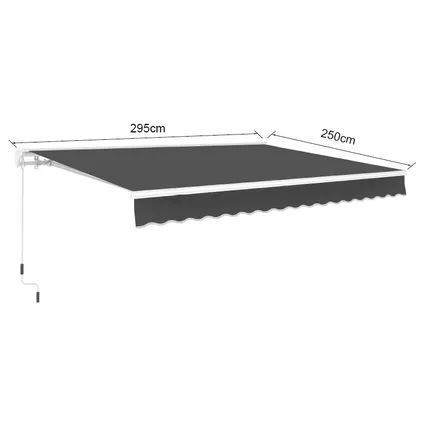 Tente solaire manuelle anthracite 295x250cm 5