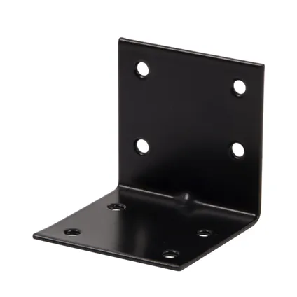 Alberts hoekkoppelplaat verzinkt kunststof zwart coating 60x60x60x2,5mm