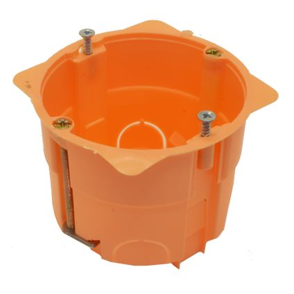 Boîtier d'encastrement Kopp pour murs creux 61 mm + collier orange
