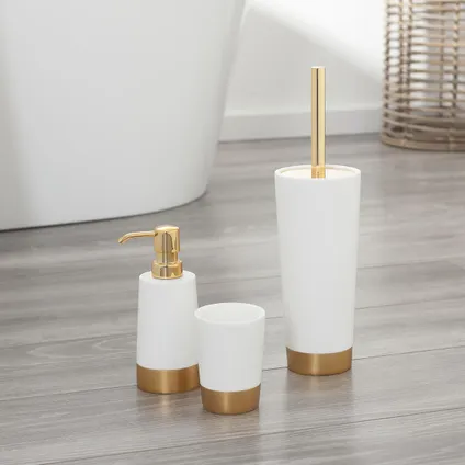 Sealskin toiletborstel met houder Glossy polyresin goud 6