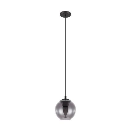 EGLO hanglamp Ariscani zwart gerookt glas 1xE27