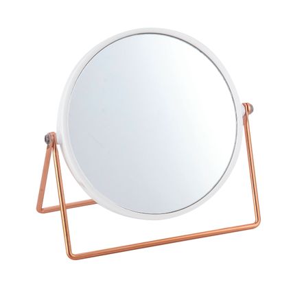 Miroir de maquillage à poser MSV Pretty blanc/cuivre