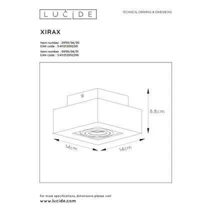 Lucide plafondspot Xirax 1x5W zwart dimbaar 7