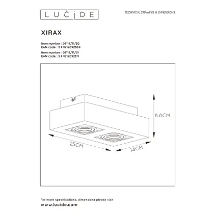 Spot de plafond Lucide Xirax 2x5W noir dimmable 7