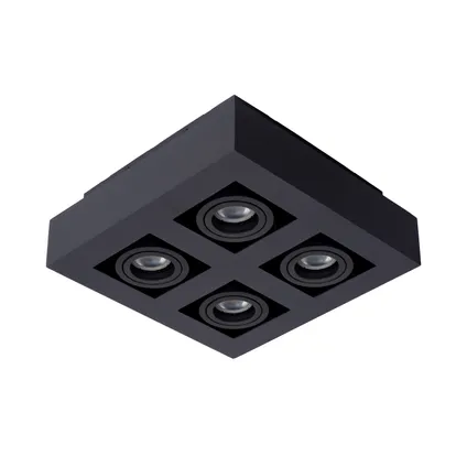 Lucide plafondspot Xirax zwart dimbaar 4x5W 5