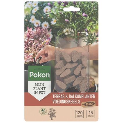 Pokon Bio Terras & Balkon Plant Voedingskegels - 15 stuks