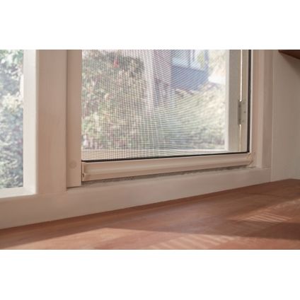 Moustiquaire de fenêtre CanDo Comfort - Moustiquaire enrouleur - Profilé blanc - Toile grise - 78x155cm