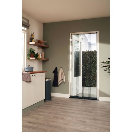 Moustiquaire rideau pour porte CanDo Standard - Profilé gris - Toile grise - 95x235cm