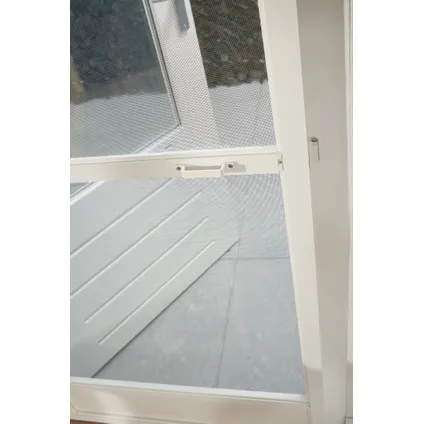 Moustiquaire de porte CanDo Premium magnétique profilé blanc toile grise 100x235cm 2
