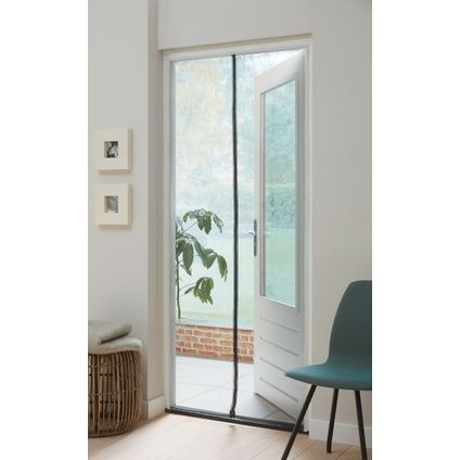 Moustiquaire de porte CanDo Standard - Moustiquaire magnétique - Profile blanc - Toile noir - 95x235cm
