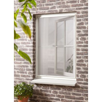 Moustiquaire de fenêtre CanDo Standard - Moustiquaire à poser - Profil blanc - Toile grise - 100x120cm