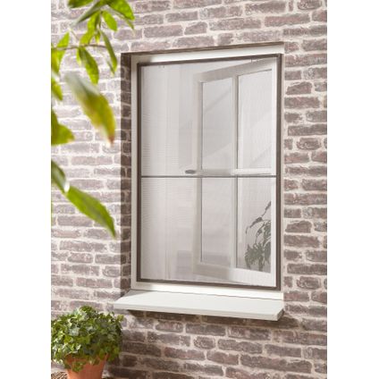 Moustiquaire de fenêtre CanDo Standard - Moustiquaire à poser - Profil anthracite - Toile grise - 100x120cm