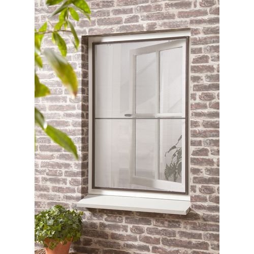 Moustiquaire de fenêtre CanDo Standard - Moustiquaire à poser - Profil anthracite - Toile grise - 100x120cm