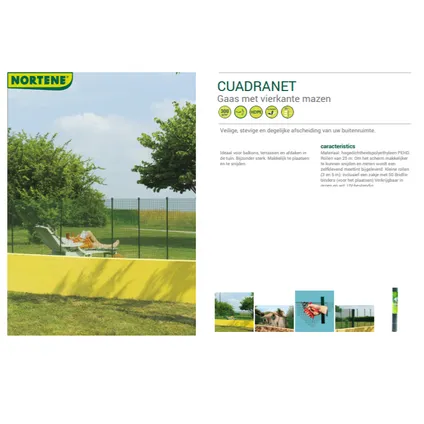 Grillage Nortene Cuadranet plastique mailles 20x20 vert 1x3m 4