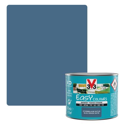 V33 decoratieve verf EASY COLOURS stormblauw 0,125L